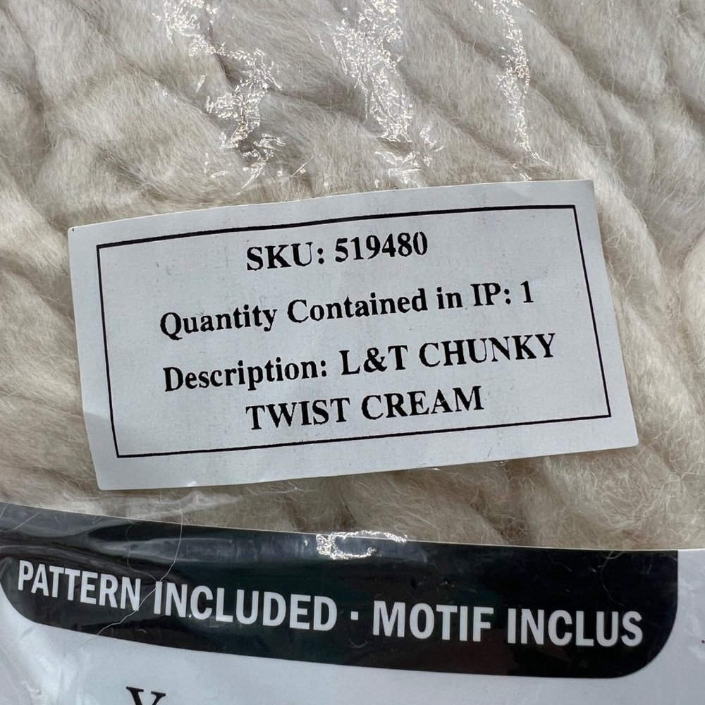 Loops and Threads Chunky Grande Yarn 8.8 oz 20.5 yds Neutral Cream - Picture 2 of 8